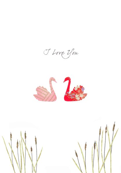 Swans I Love You Greeting Card