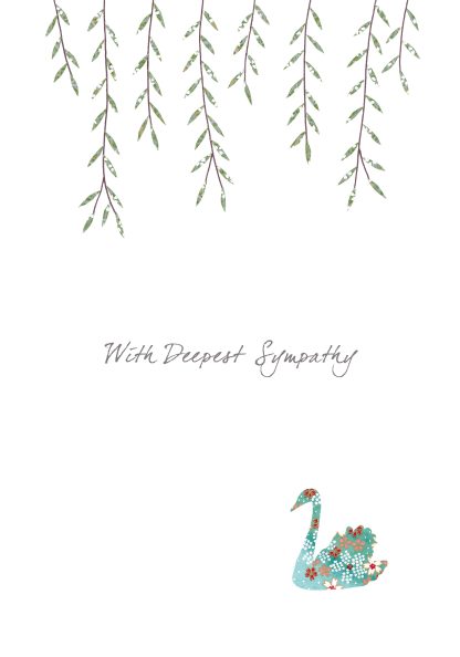 Swan Deepest Sympathy Greeting Card