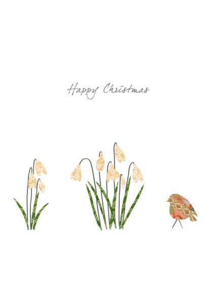 Snowdrops & Robin Greeting Card