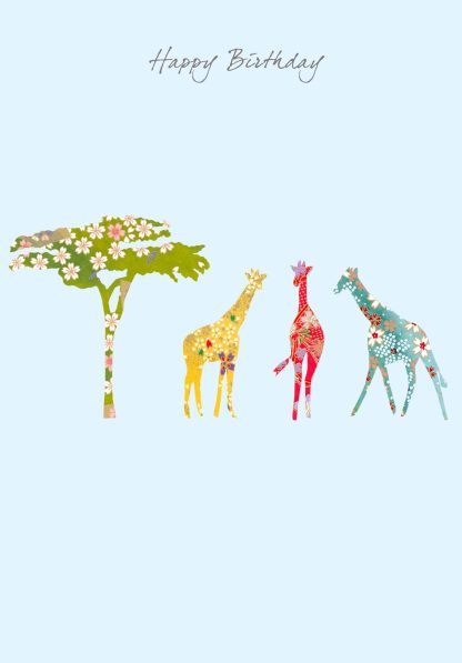 Giraffe & Trees Birthday Card