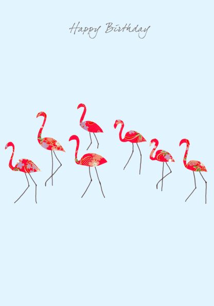 Flamingo Dance Birthday Card
