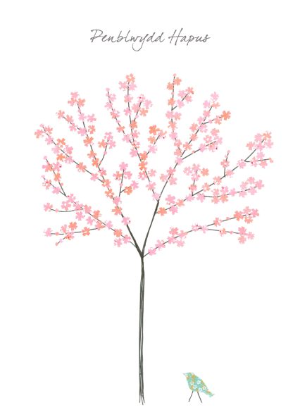 Blossom Tree Penblwydd Hapus (Happy Birthday)