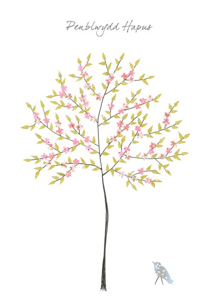 Blossom Tree Penblwydd Hapus (Happy Birthday)