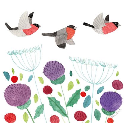 Chaffinches mini card