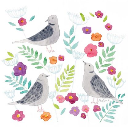 Collared doves mini card