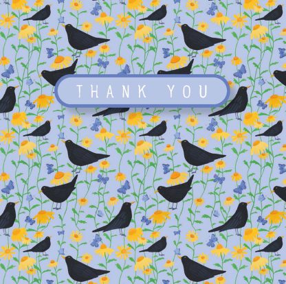 Blackbird thank you mini card