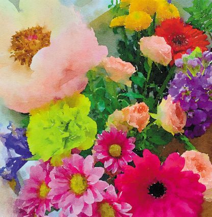 Bright bouquet mini card