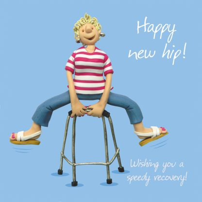 Female happy new hip card