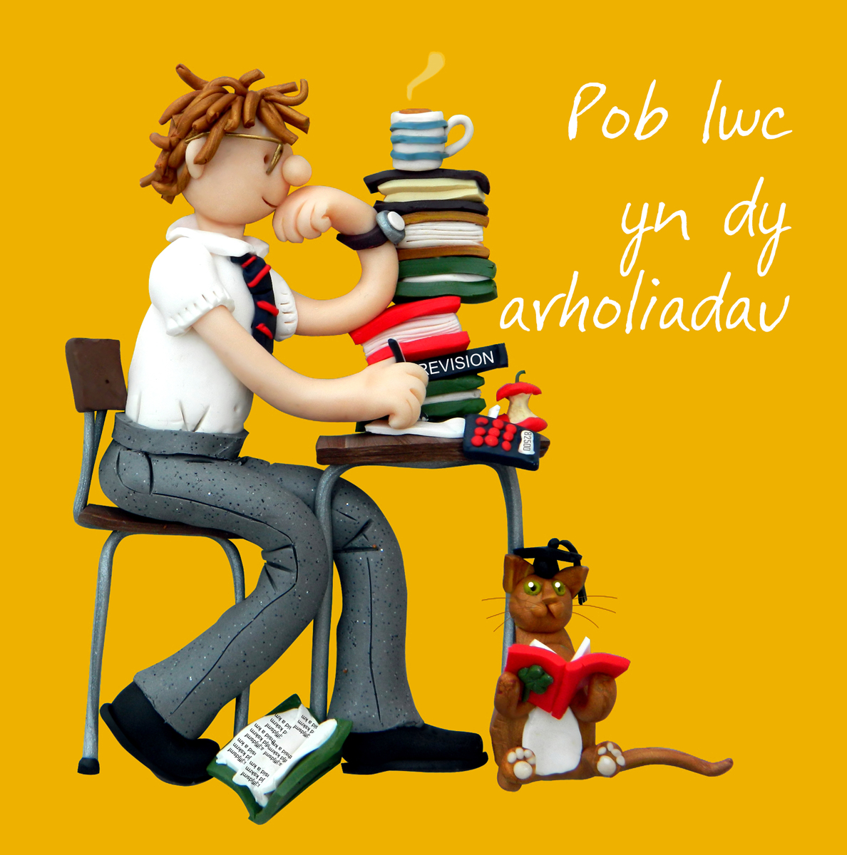 Welsh exam good luck card for him Welsh exam good luck card for him