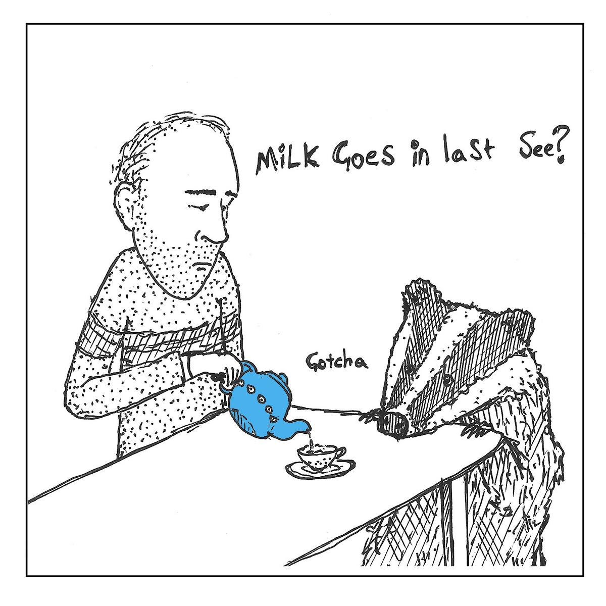 Milk goes in first card Milk goes in first card